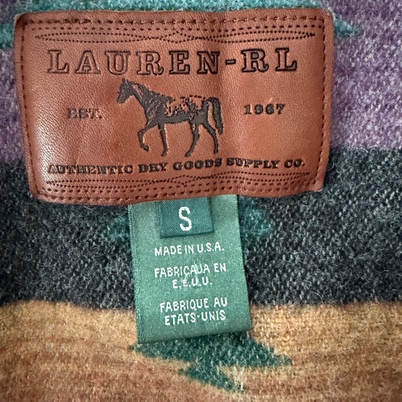 Vintage Ralph Lauren Southwestern Wool Jacket Small Aztec - Picture 5 of 10